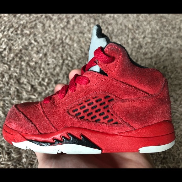 Jordan Shoes | Jordan 5 Red Suede Toddler Shoes | Poshmark
